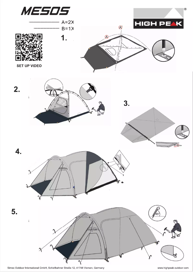 Page n°1 - Manuel utilisateur High Peak Peak Mesos 4