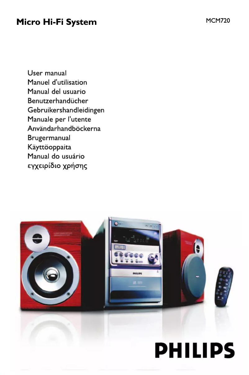 Page 1 de la notice Manuel utilisateur Philips MCM720