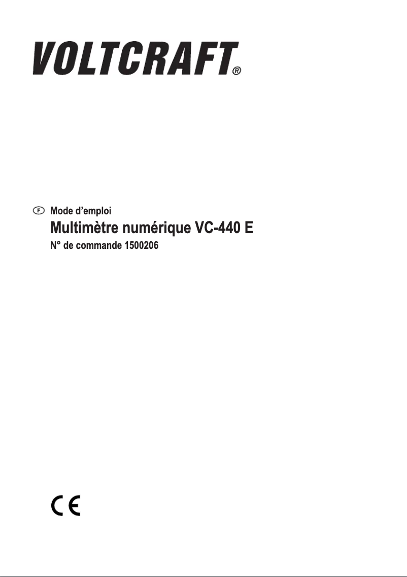 Page 1 de la notice Manuel utilisateur Voltcraft VC-440 E