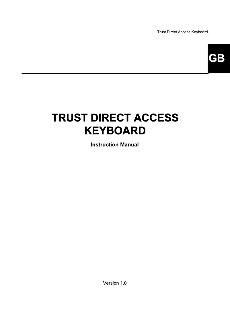 Page 1 de la notice Manuel utilisateur Trust Direct Access