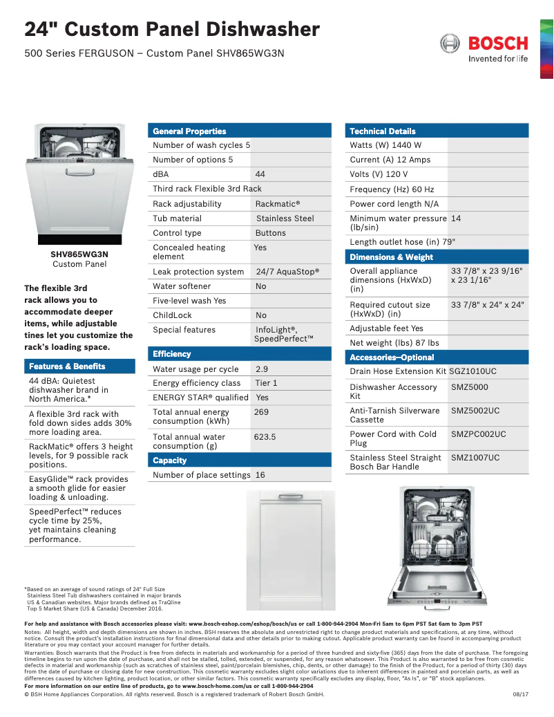 Page 1 of the manual User Manual Bosch SHV865WG