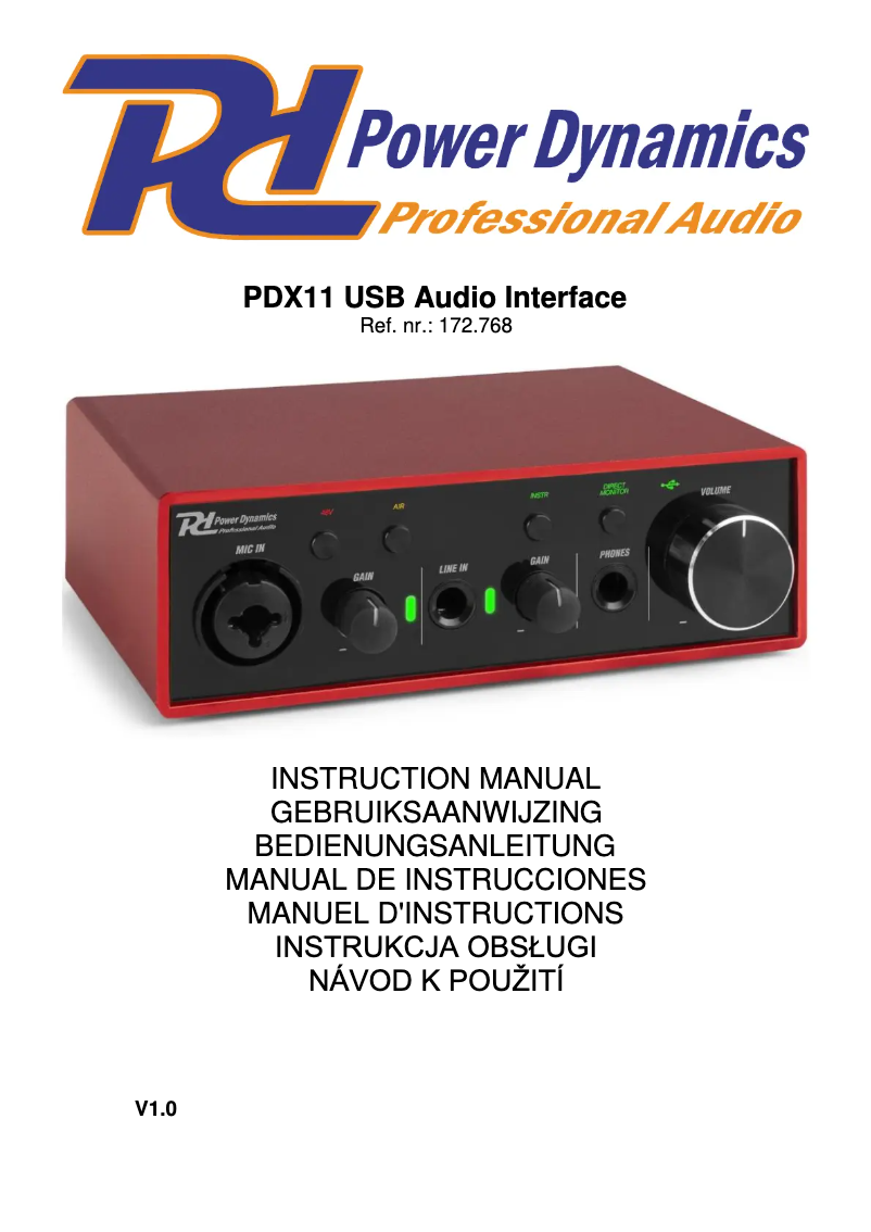 Página 1 del manual Manual de usuario Power Dynamics PDX11