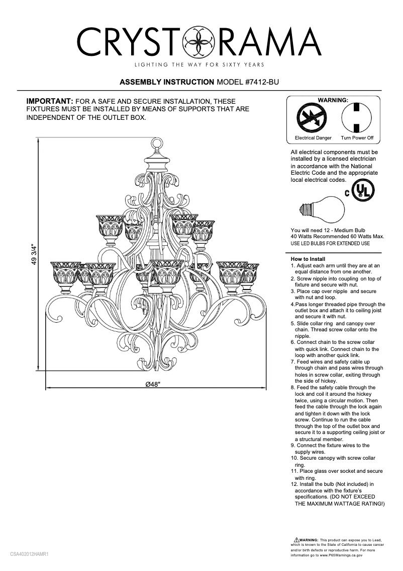 Image de la première page du manuel de l'appareil Norwalk 7412-BU