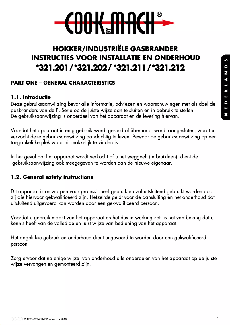 Page n°1 - Manuel utilisateur Mach 321201