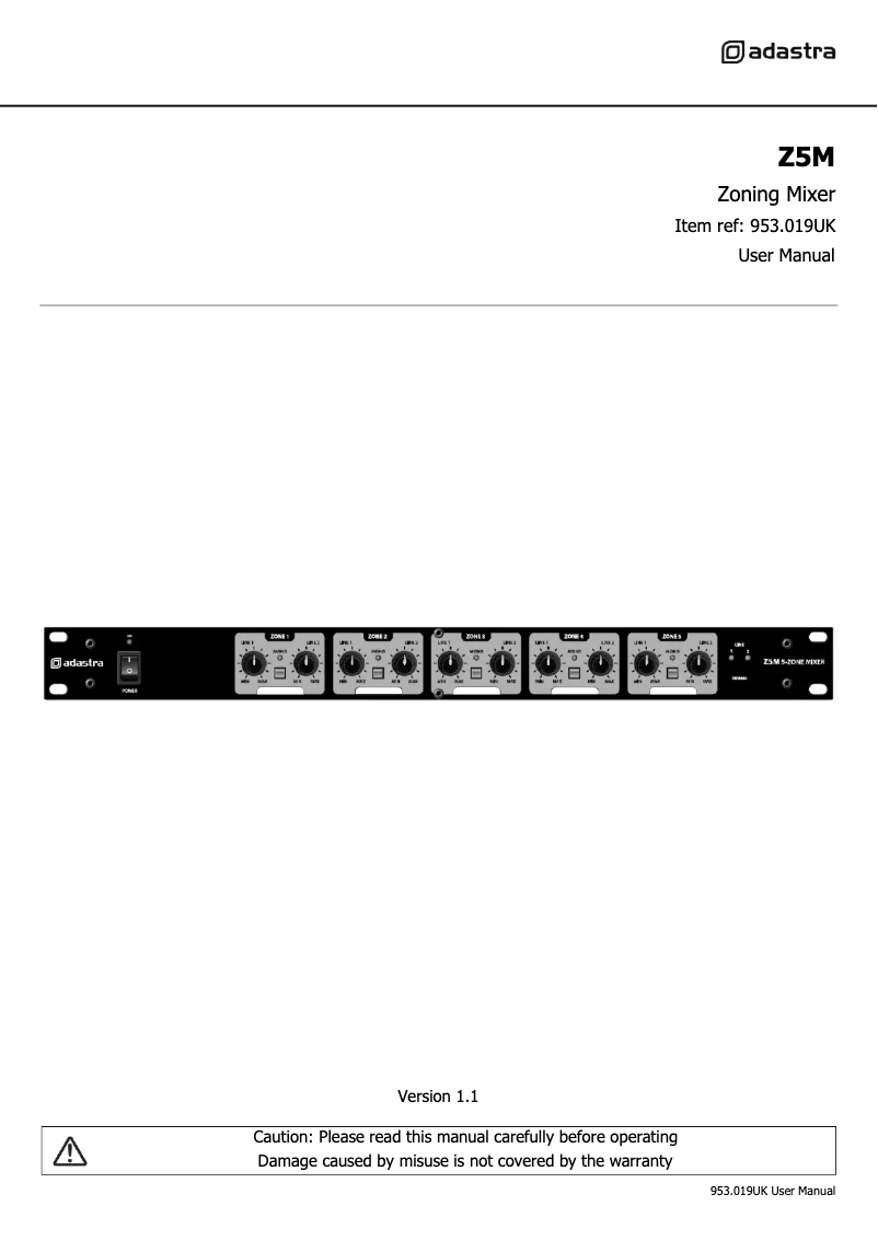 Image de la première page du manuel de l'appareil Z5M