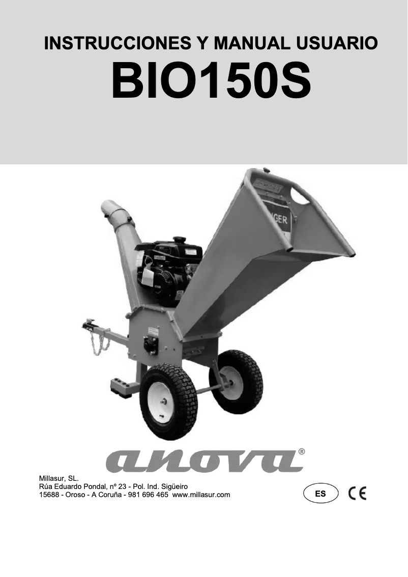 Page n°1 - Manuel utilisateur Anova BIO150S