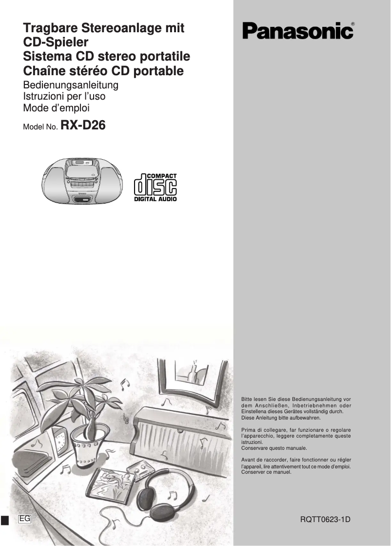 Page 1 de la notice Manuel utilisateur Panasonic RX-D26