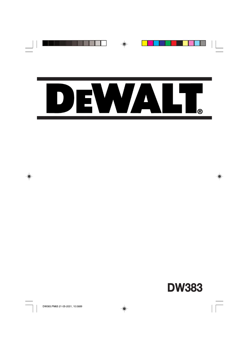 Page n°1 - Manuel utilisateur DeWalt DW383