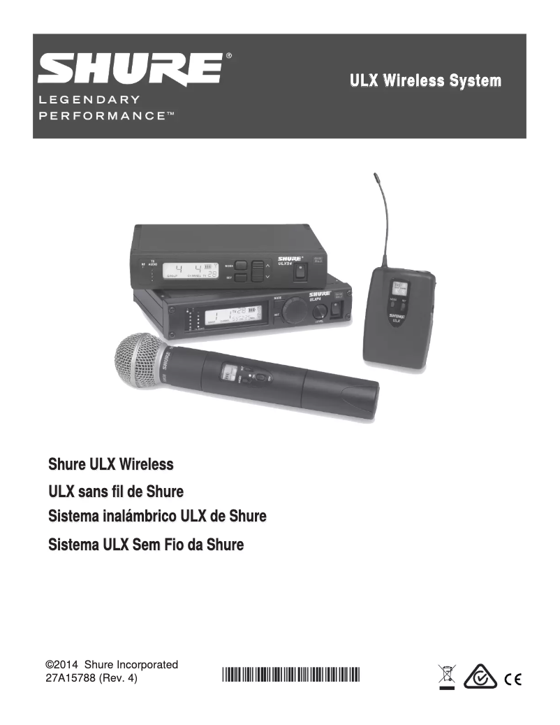 Page n°1 - Manuel utilisateur Shure ULX Wireless System