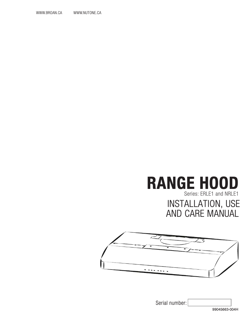 Page 1 de la notice Guide d'installation NuTone NRLE130WH