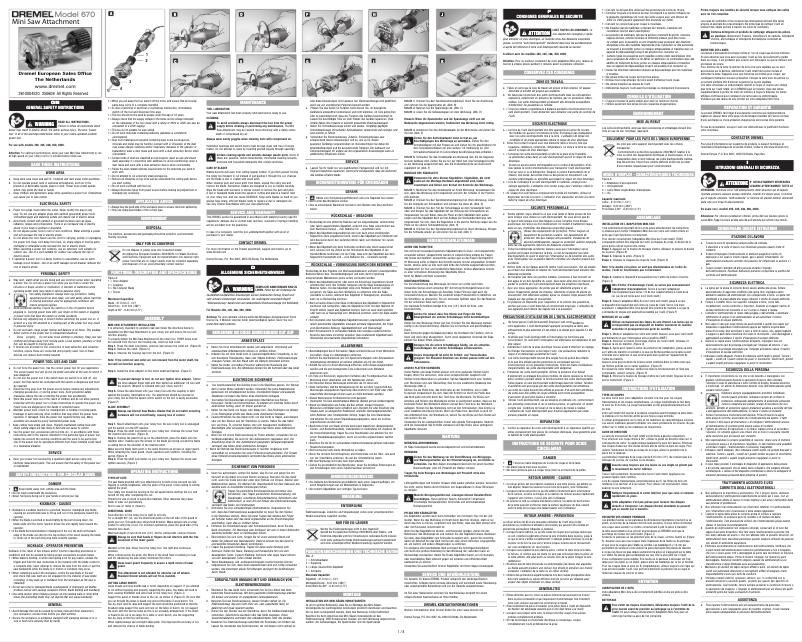 Page 1 de la notice Manuel utilisateur Dremel Model 670