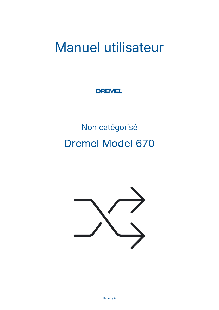 Image de la première page du manuel de l'appareil Model 670