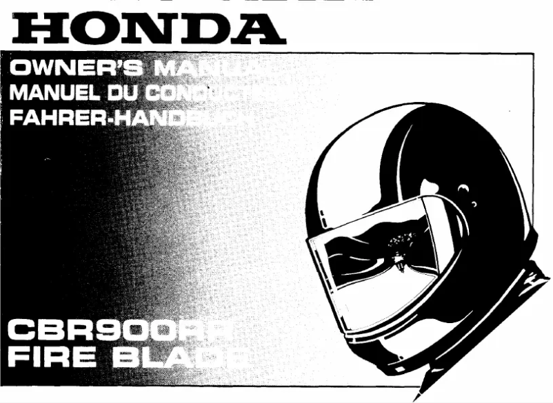 Page 1 de la notice Manuel utilisateur Honda CBR900RR (2000)