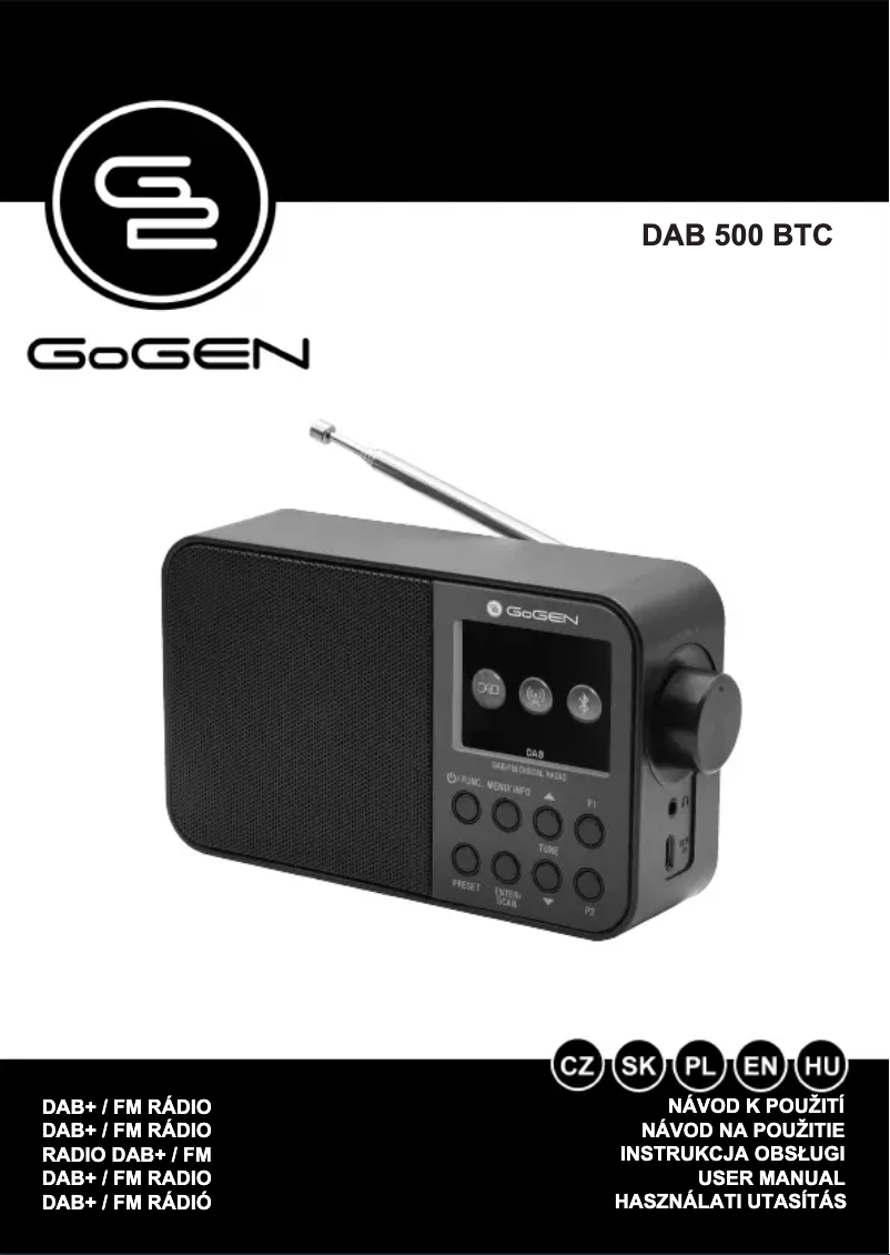 Image de la première page du manuel de l'appareil DAB 500 BTC