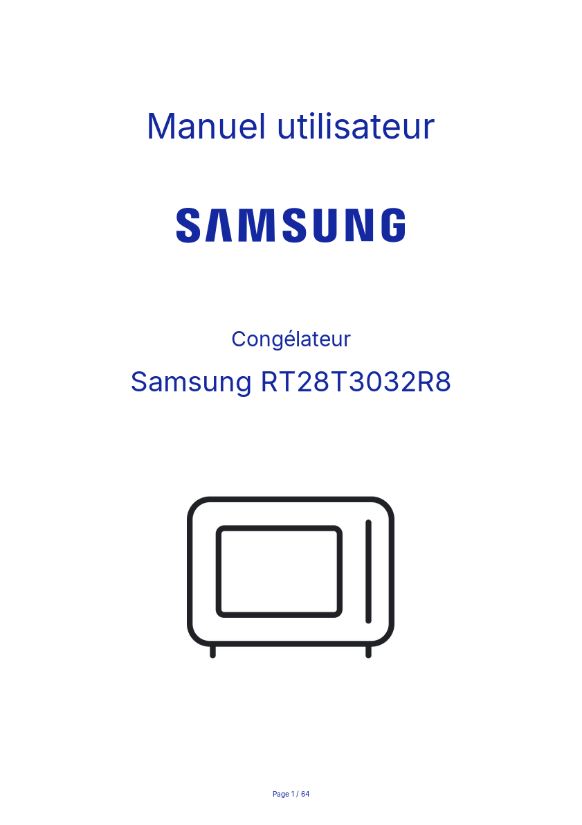 Page n°1 - Manuel utilisateur Samsung RT28T3032R8