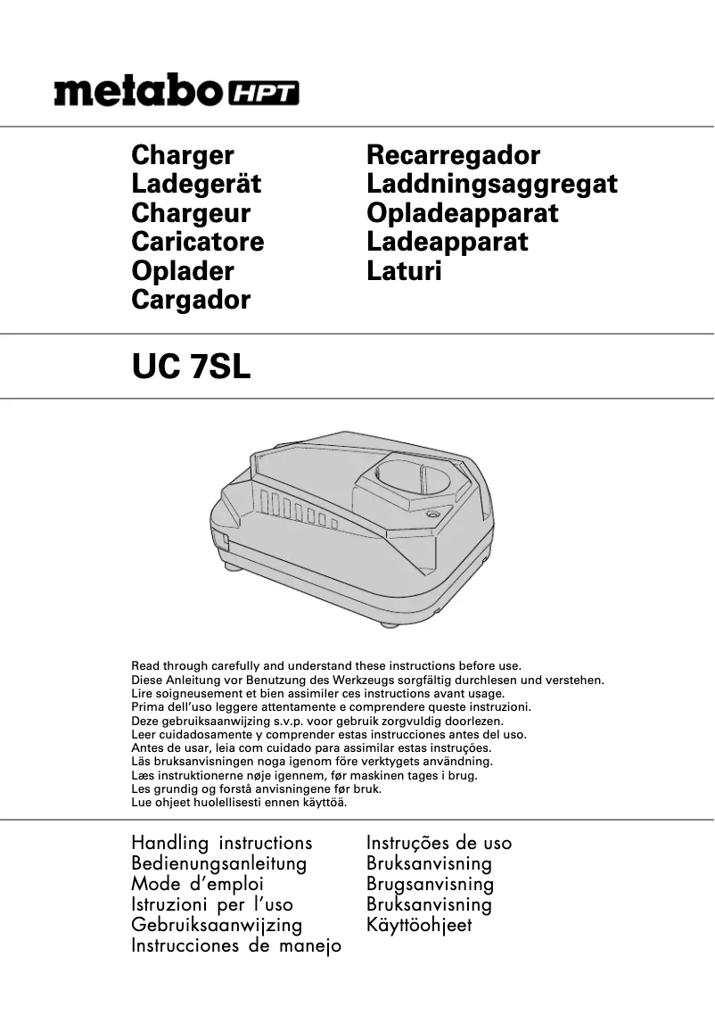 Page n°1 - Manuel utilisateur HiKOKI UC7SL