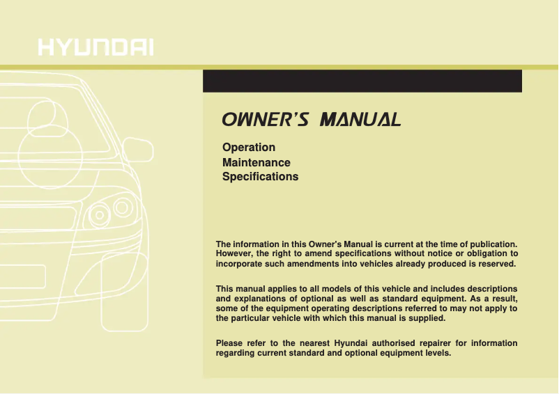 Page 1 de la notice Manuel utilisateur Hyundai ix20 (2016)