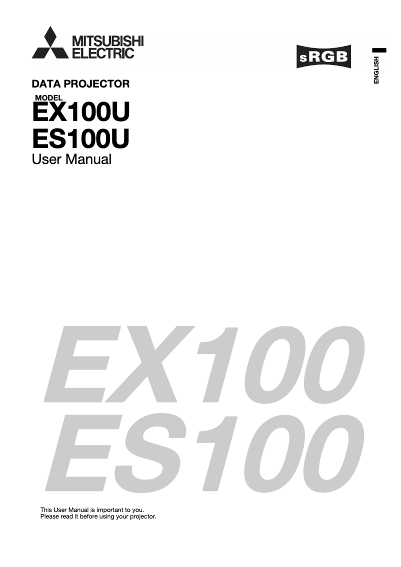 Page 1 de la notice Manuel utilisateur Mitsubishi EX100U