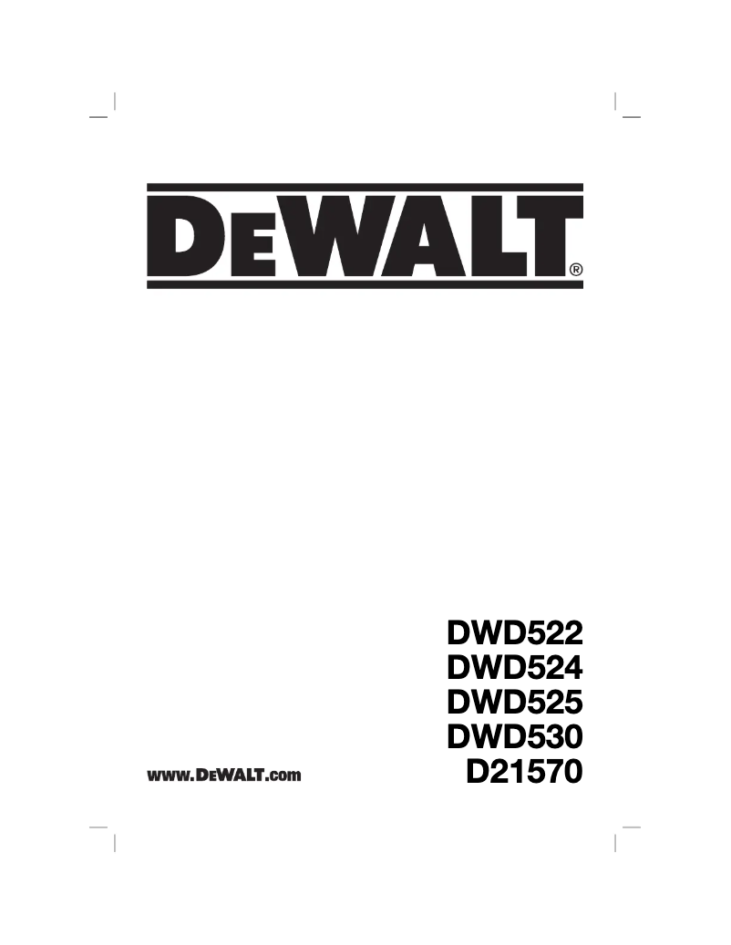 Page 1 de la notice Manuel utilisateur DeWalt DWD530