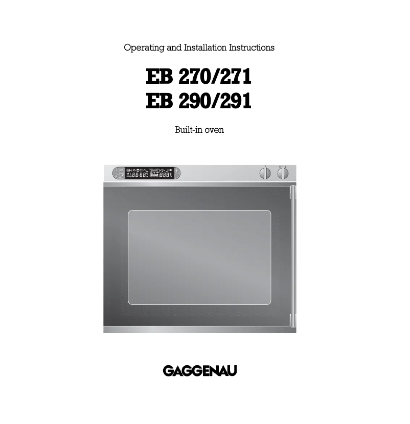 Página 1 del manual Manual de usuario Gaggenau EB 291