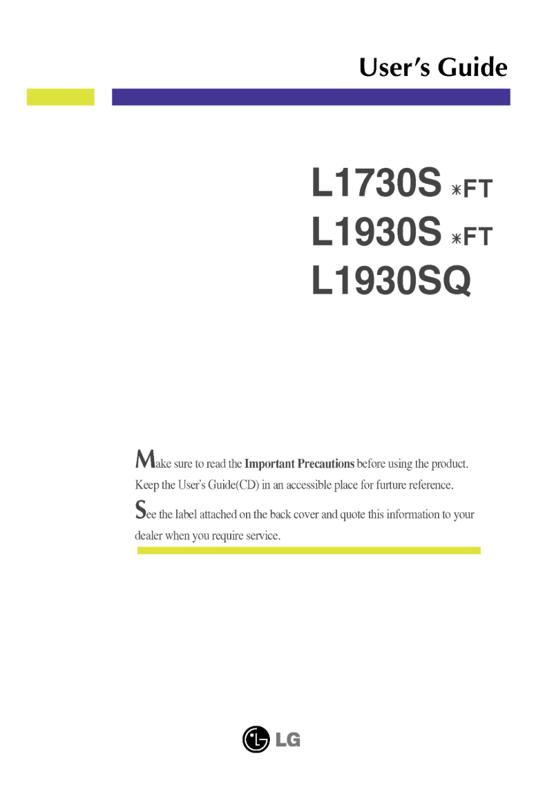 Image de la première page du manuel de l'appareil L1730SBFT