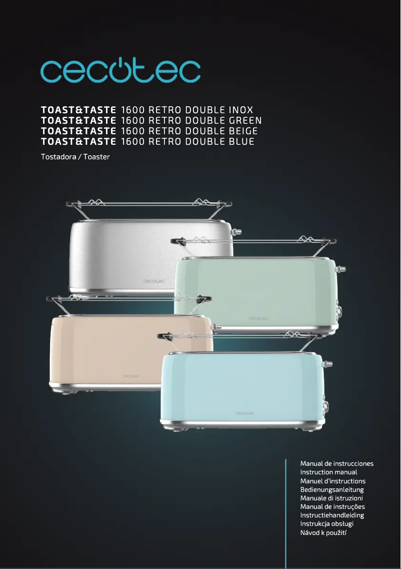 Page 1 de la notice Manuel utilisateur Cecotec Toast&Taste 1600 Retro Double