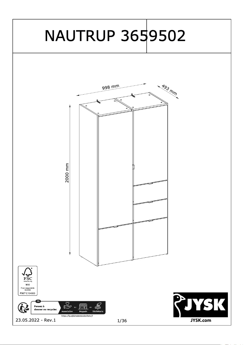 Image de la première page du manuel de l'appareil NAUTRUP 100x200