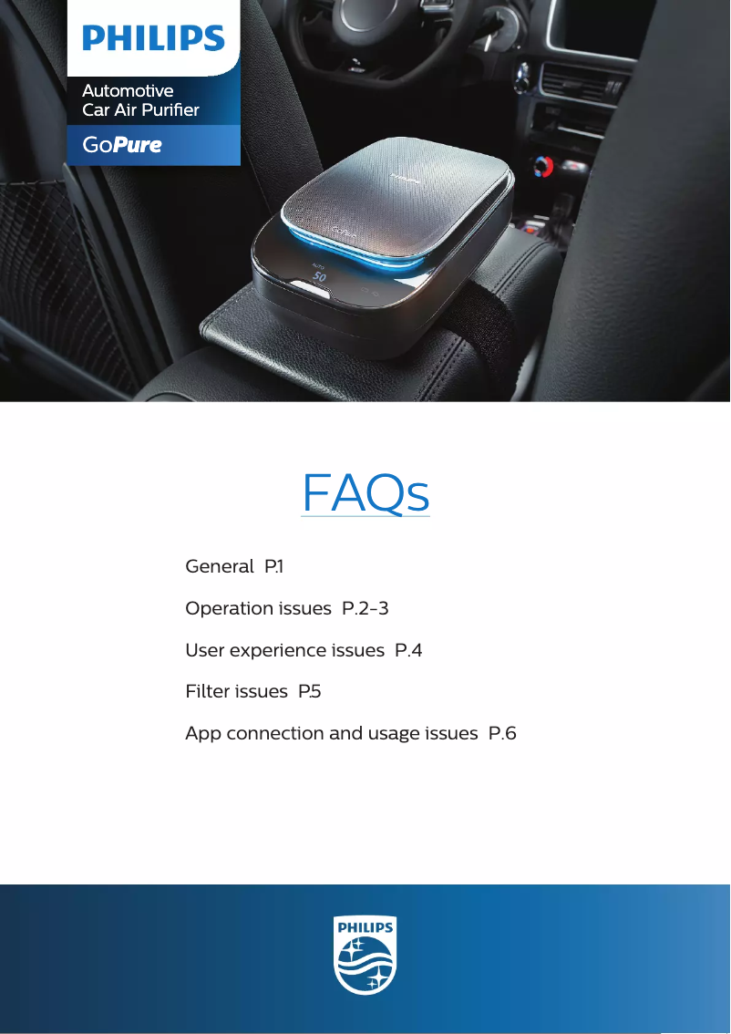 Page 1 de la notice Manuel utilisateur Philips GoPure 7101 GP710BLKX1
