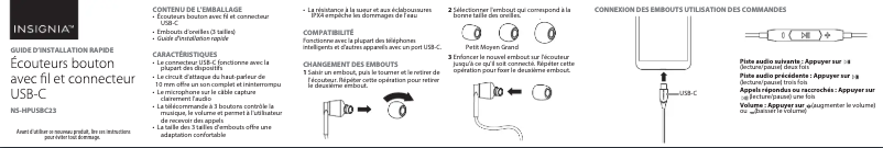 Image de la première page du manuel de l'appareil NS-HPUSBC23