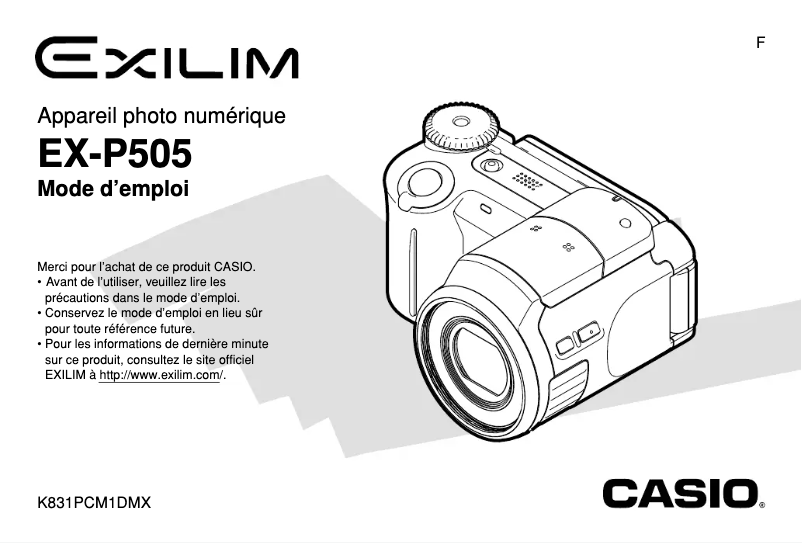 Page 1 de la notice Manuel utilisateur Casio Exilim EX-P505