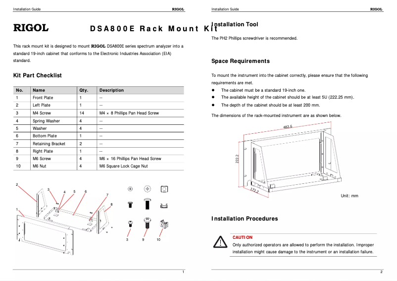 Página 1 del manual Manual de usuario Rigol RM-DSA800
