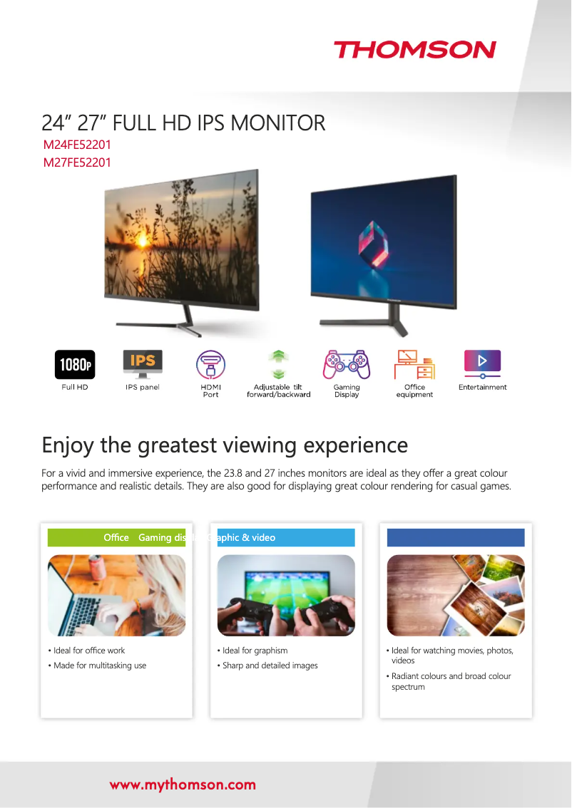 Page n°1 - Manuel utilisateur Thomson M24FE52201