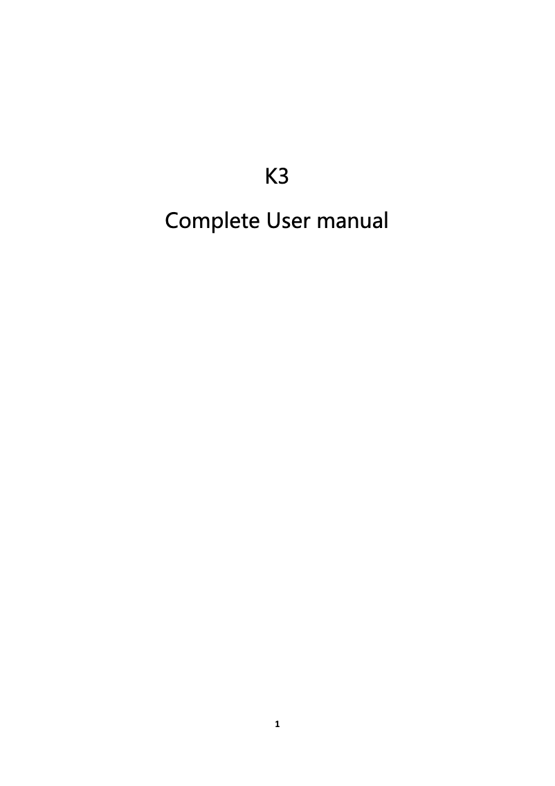 Image de la première page du manuel de l'appareil K3 V2