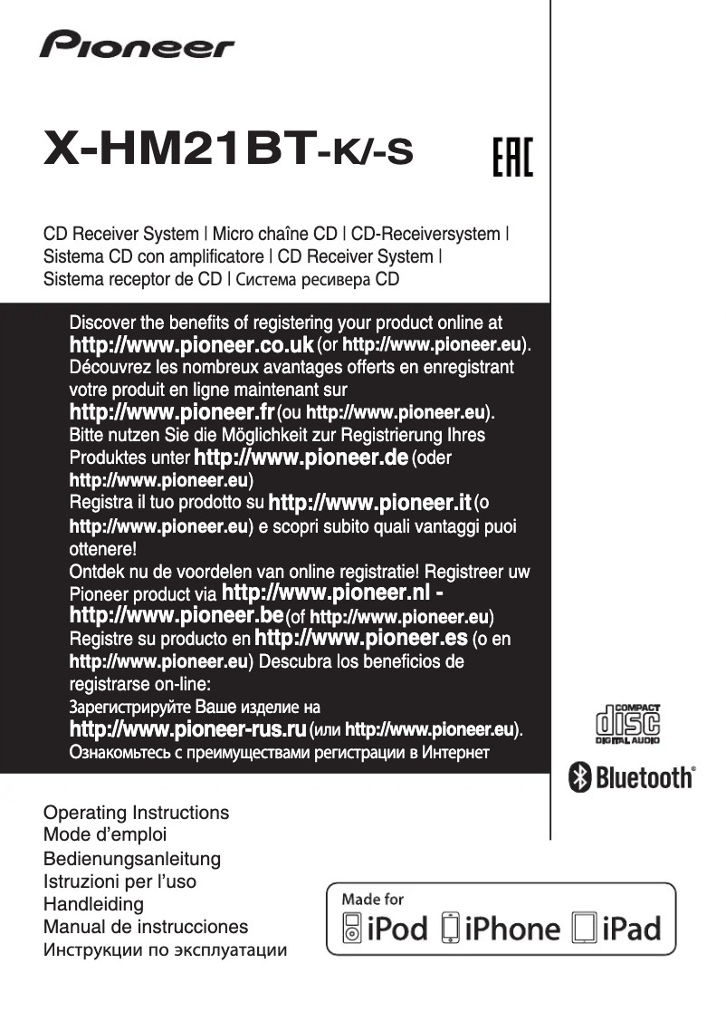 Página 1 del manual Manual de usuario Pioneer X-HM21BT-S