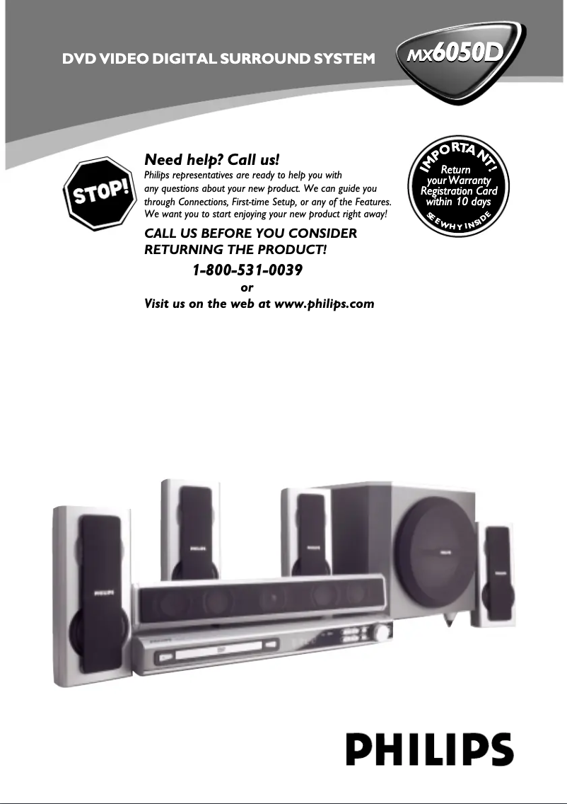 Page n°1 - Manuel utilisateur Philips MX6050D