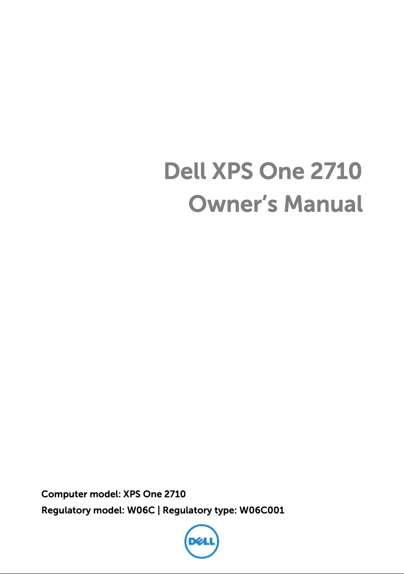 Page n°1 - Manuel utilisateur Dell XPS One