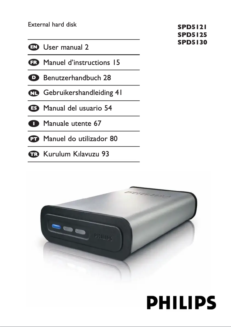 Page n°1 - Mode d'emploi Philips SPD5130CC