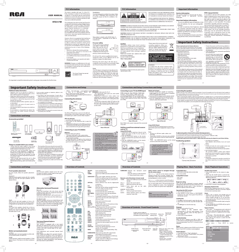Page 1 de la notice Manuel utilisateur RCA RTD317W