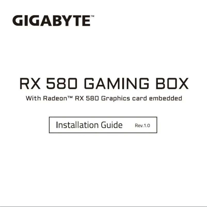 Image de la première page du manuel de l'appareil RX 580 Gaming BOX