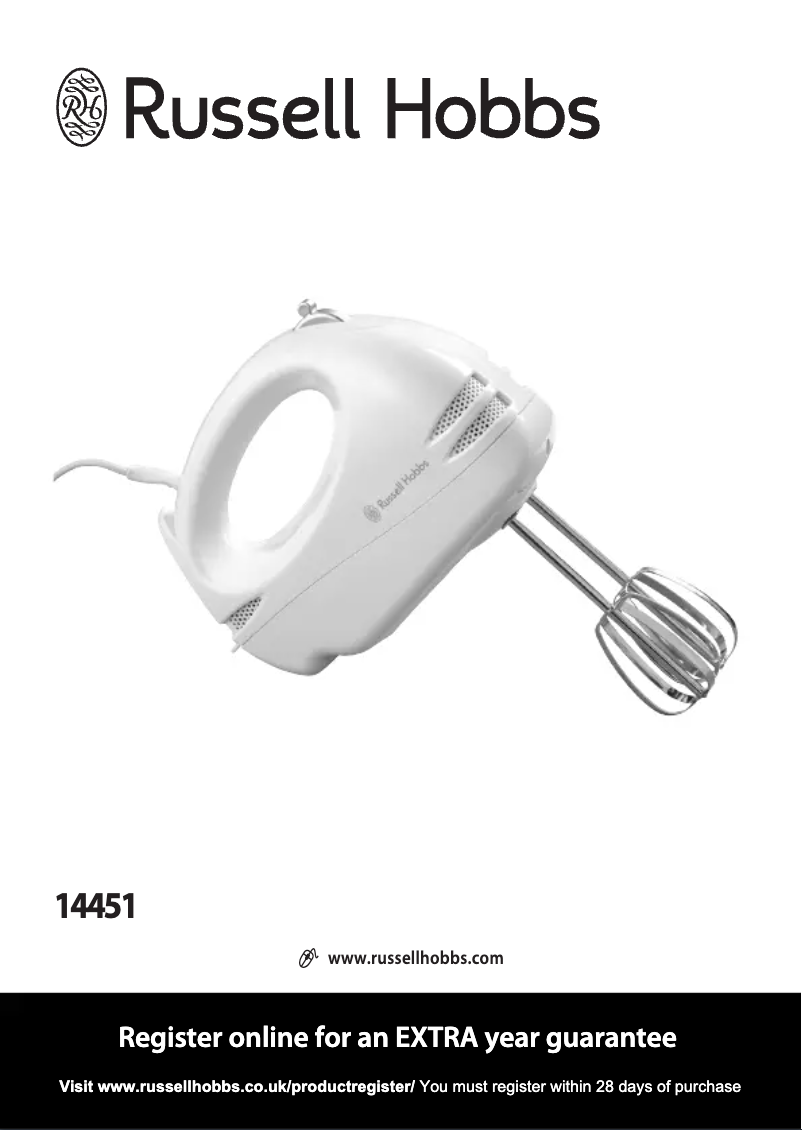 Page 1 de la notice Manuel utilisateur Russell Hobbs 14451