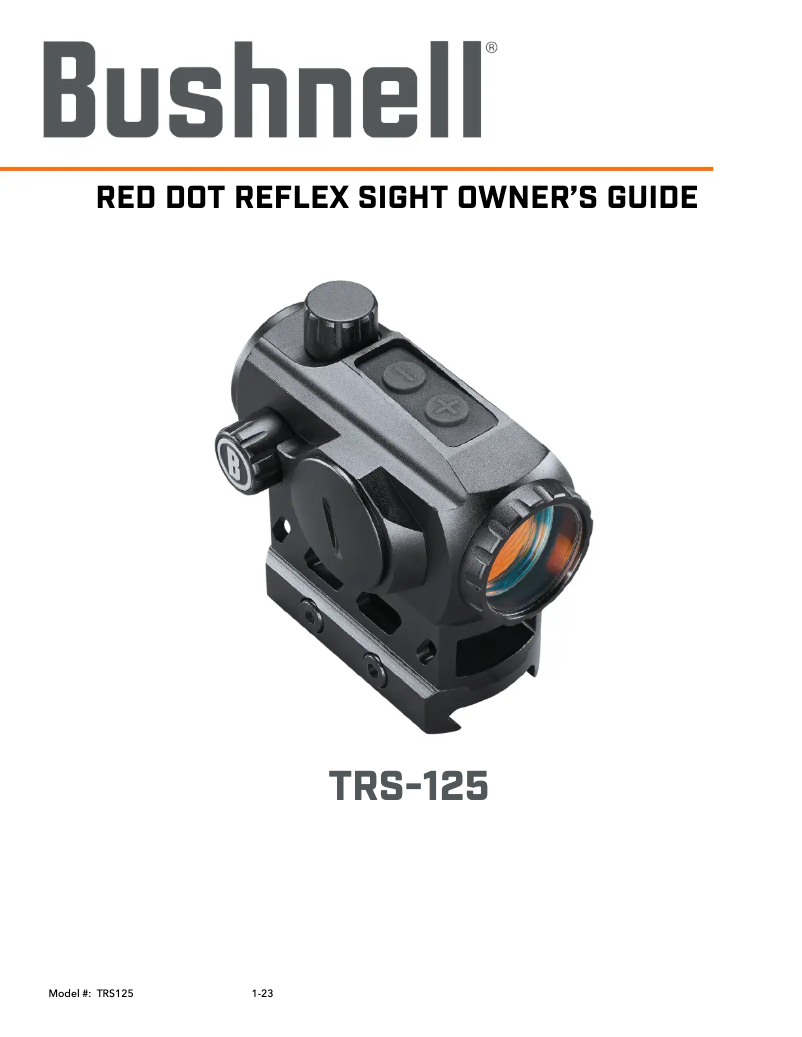 Page n°1 - Manuel utilisateur Bushnell TRS-125