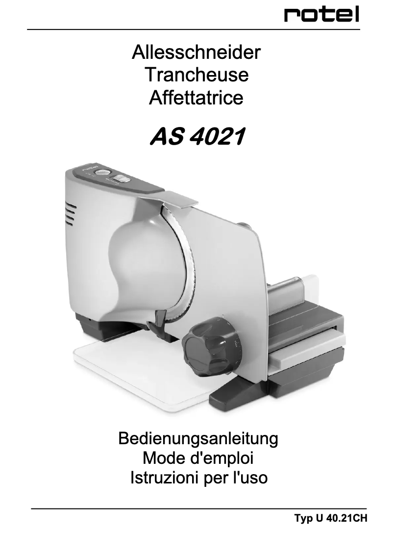 Page n°1 - Manuel utilisateur Rotel AS 4021