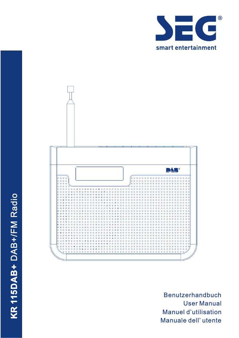 Page n°1 - Manuel utilisateur SEG KR 115DAB+