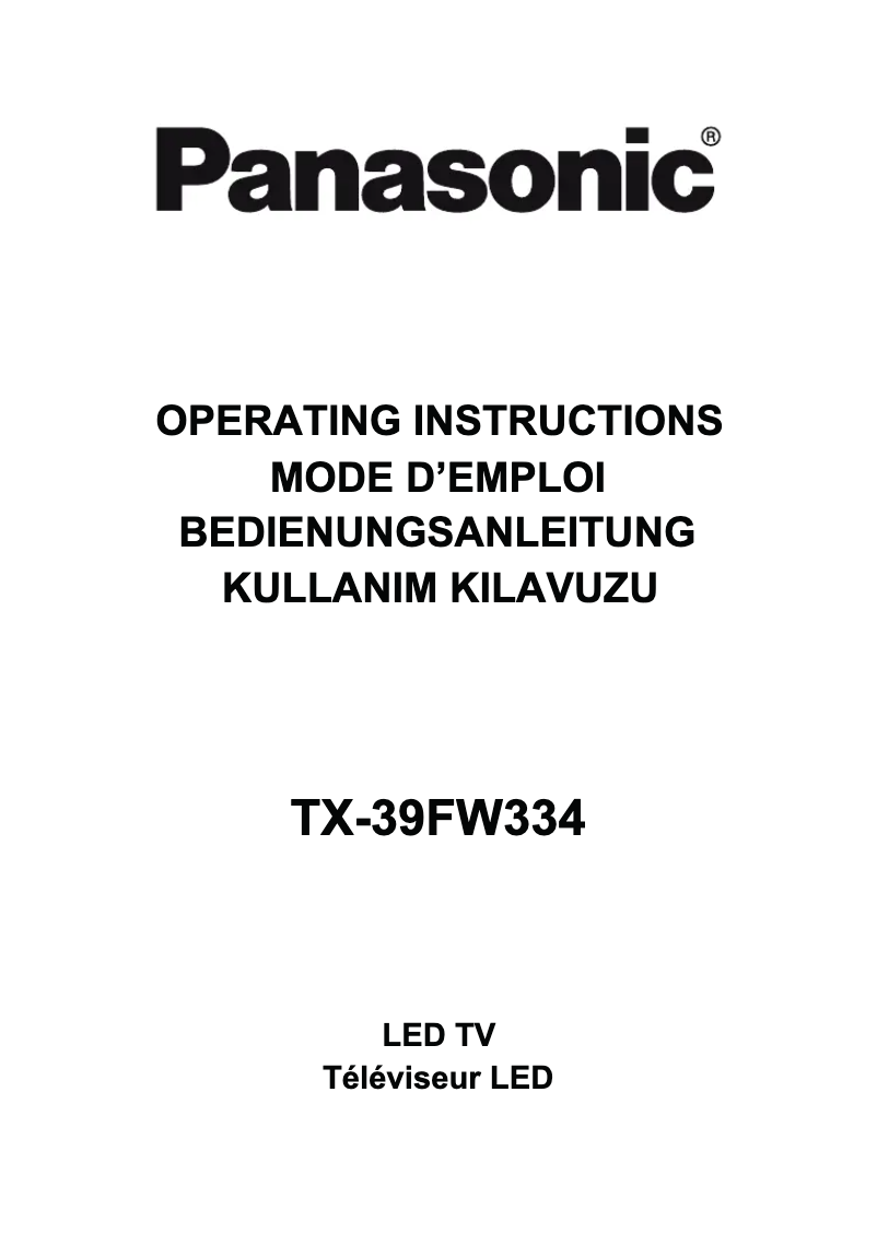 Page 1 de la notice Manuel utilisateur Panasonic Viera TX-39FW334