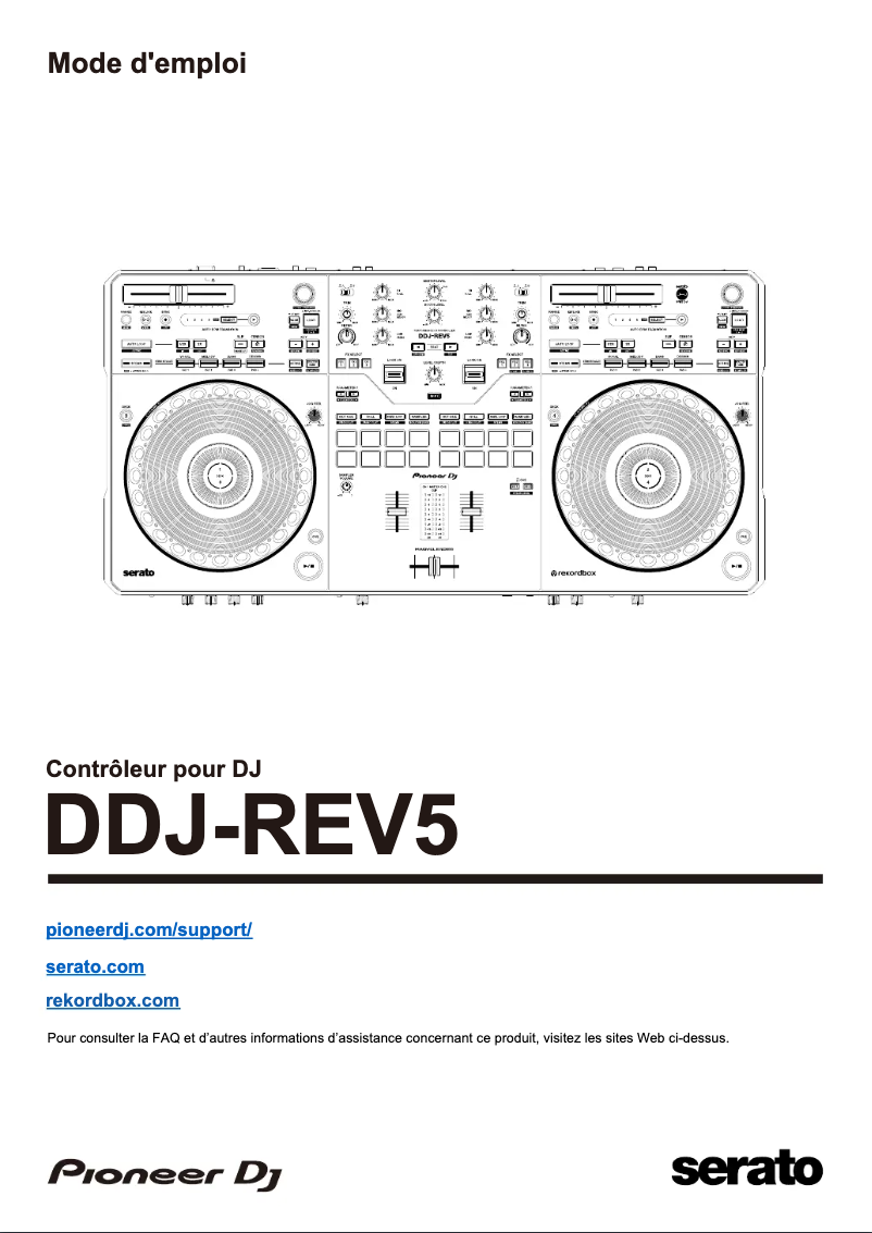 Page 1 de la notice Manuel utilisateur Pioneer DDJ-REV5