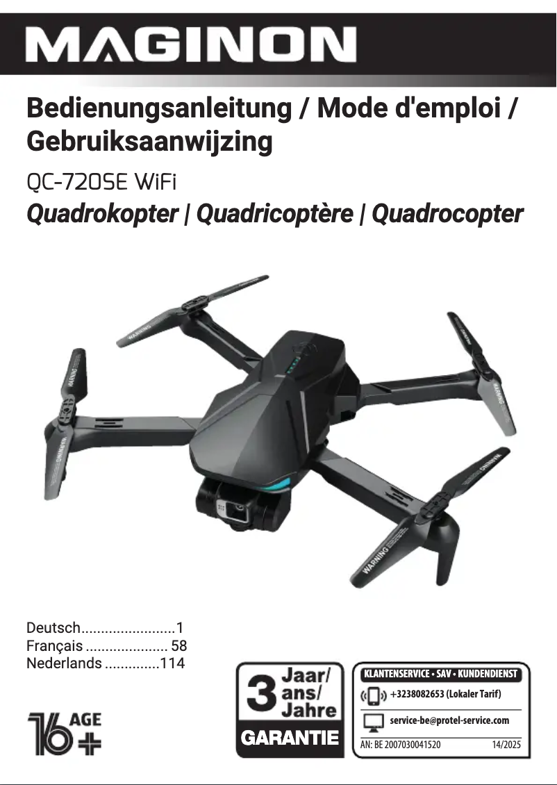 Image de la première page du manuel de l'appareil QC-720SE WiFi