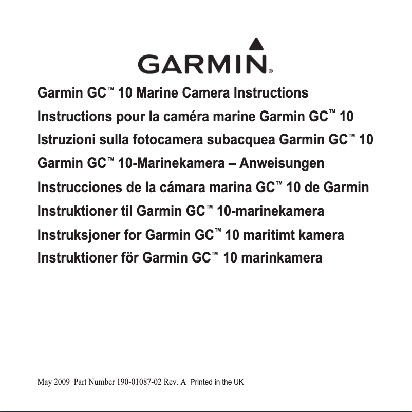 Page 1 de la notice Manuel utilisateur Garmin GC 10