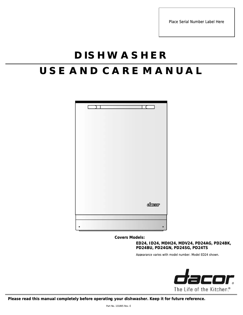 Page n°1 - Manuel utilisateur Dacor ID24
