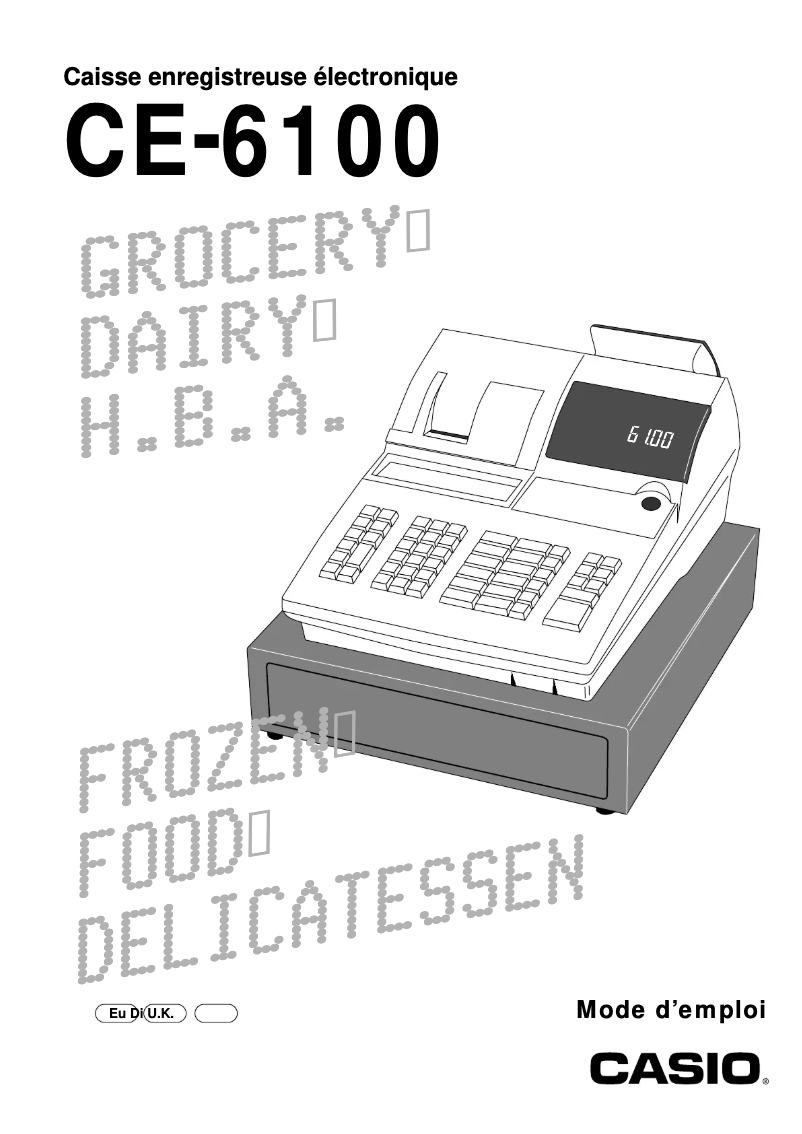 Page 1 de la notice Manuel utilisateur Casio CE-6100