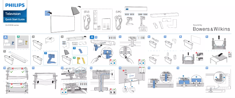 Page 1 de la notice Guide de démarrage rapide Philips 55OLED936